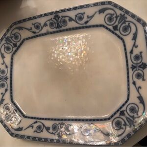 Burgess & Leigh Middleport Pottery Platter Burslem Leighton Flow Blue 15.5"